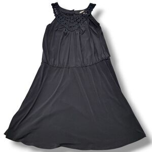 Jonathan Martin Dress Size 10 Blouson Dress Sleeveless Dress Crochet Neckline